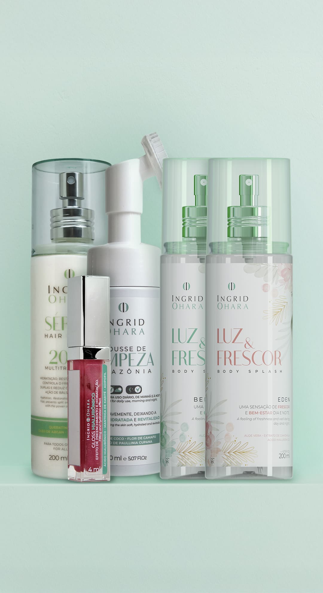 Kit Ritual de Autocuidado Completo - Limpeza profunda, perfumação envolvente, hidratação labial e cuidado capilar em uma rotina prática e poderosa